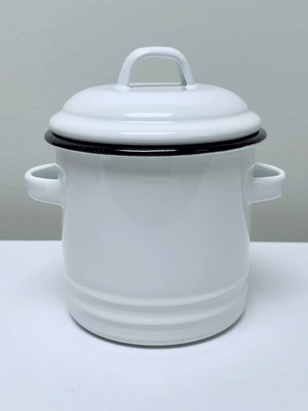 Bacon Grease Vintage White Metal Storage Canister - White w/ Black Letters, New